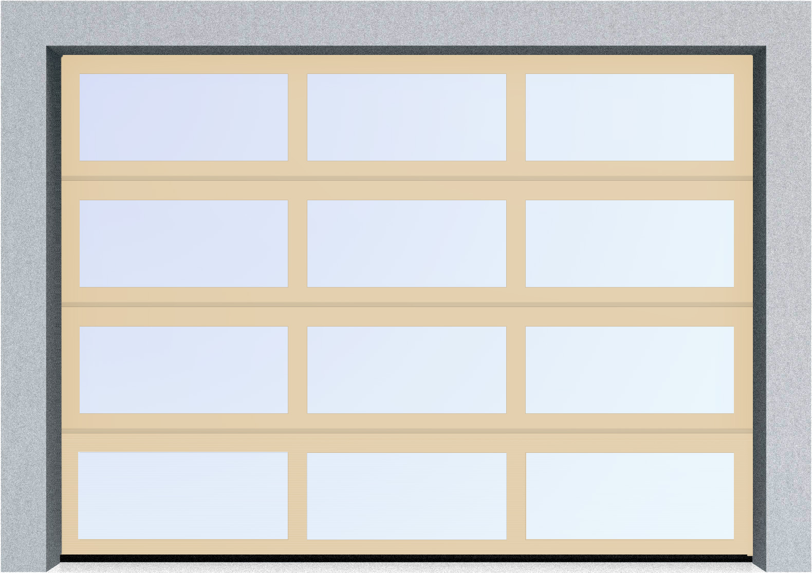  Автоматические секционные панорамные ворота серии AluTrend (АЛП) 3875х4500 стандартные цвета, фото 1 