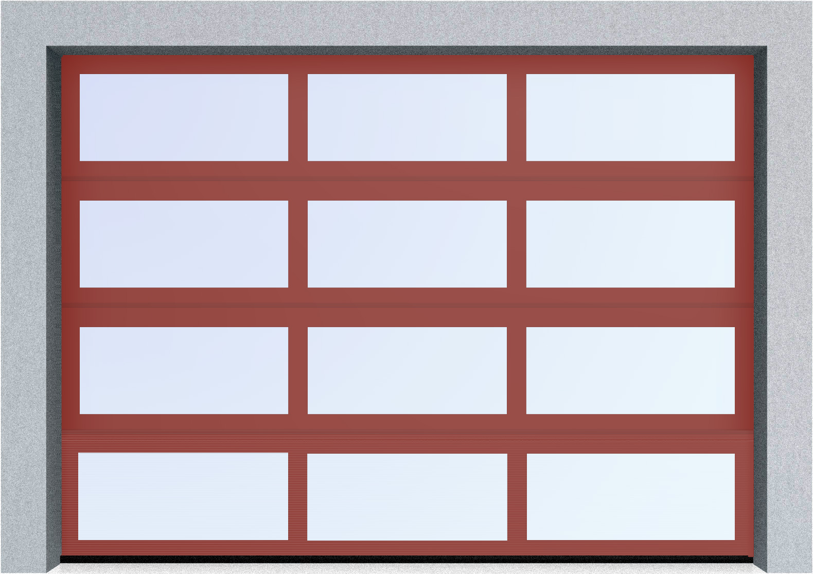  Секционные панорамные ворота серии AluTrend (АЛП) 2125х2250 нижняя панель стандартные цвета, фото 2 