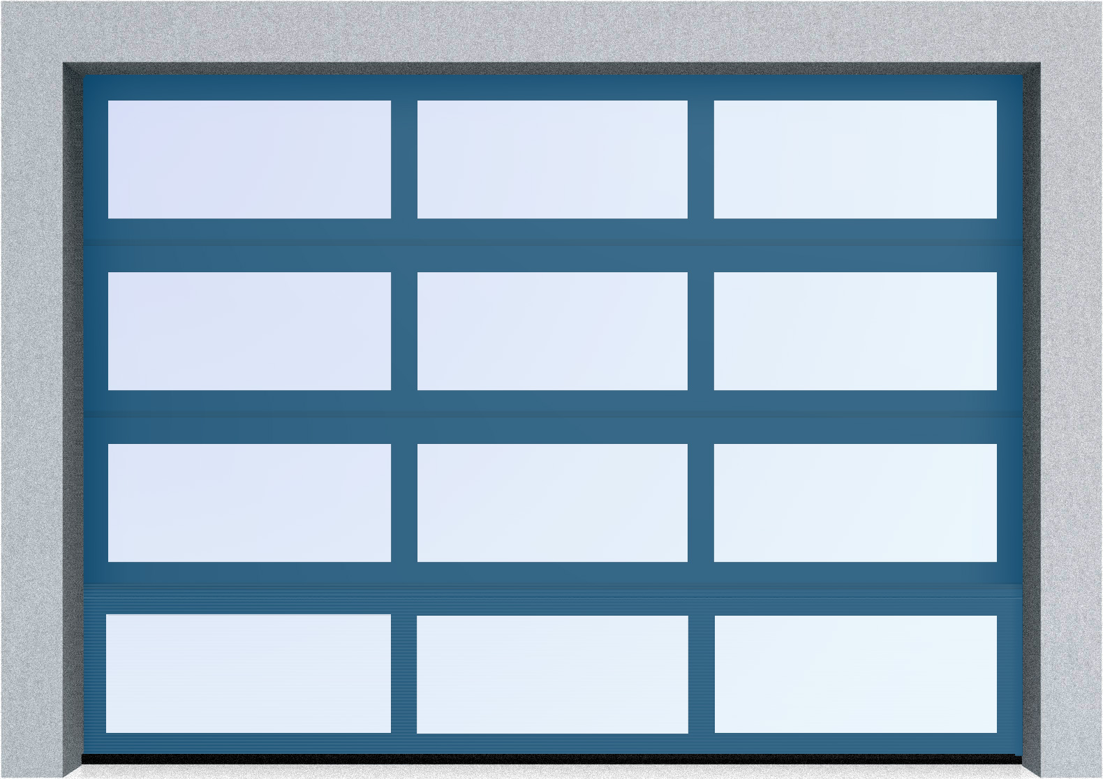  Секционные панорамные ворота серии AluTrend (АЛП) 2125х2250 нижняя панель стандартные цвета, фото 3 