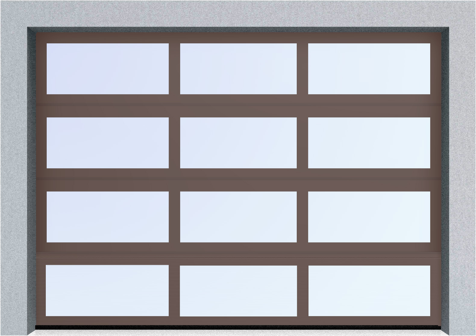  Секционные панорамные ворота серии AluTrend (АЛП) 2500х2500 нижняя панель стандартные цвета, фото 7 