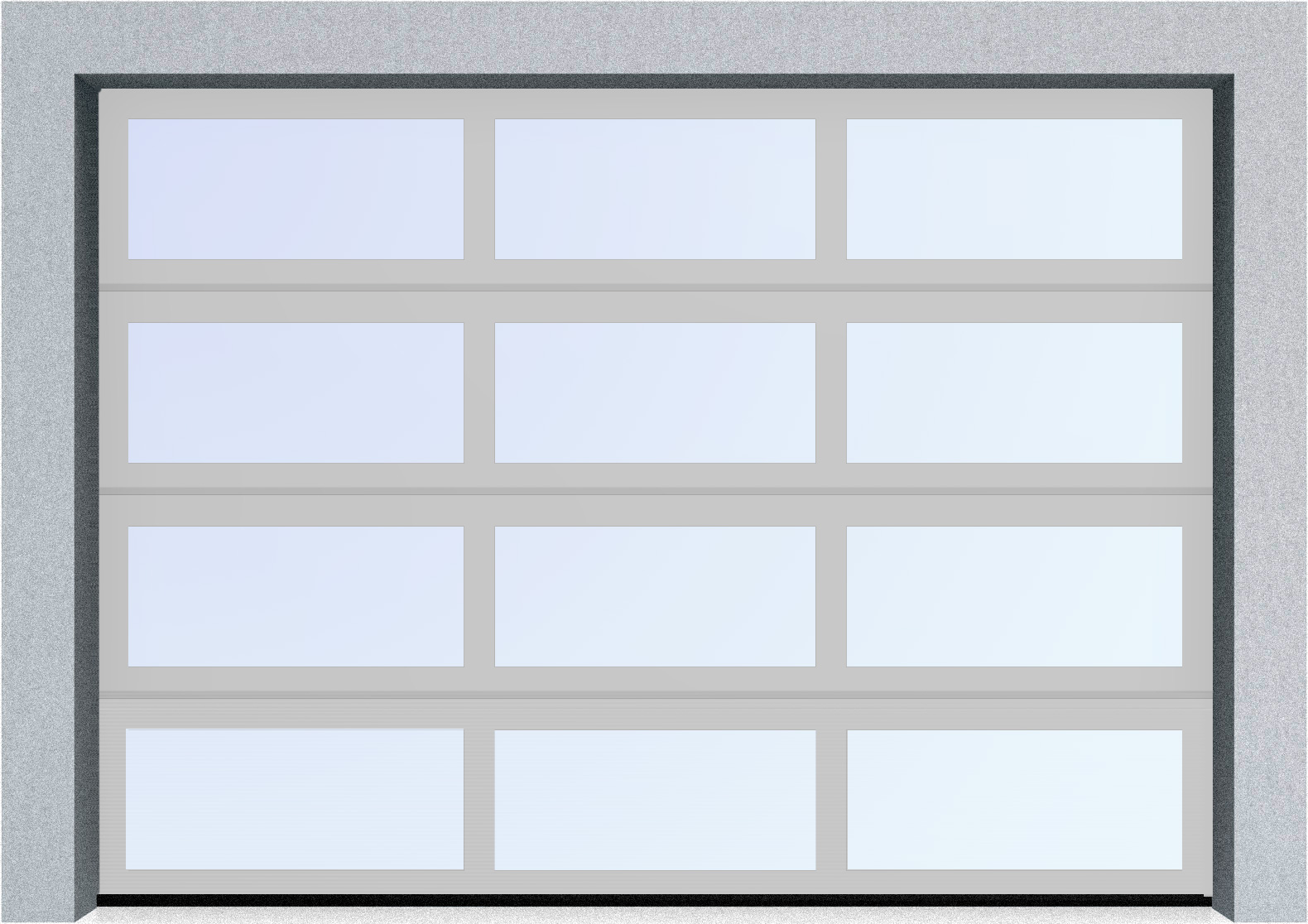  Секционные панорамные ворота серии AluTrend (АЛП) 2375х2500 нижняя панель стандартные цвета, фото 8 
