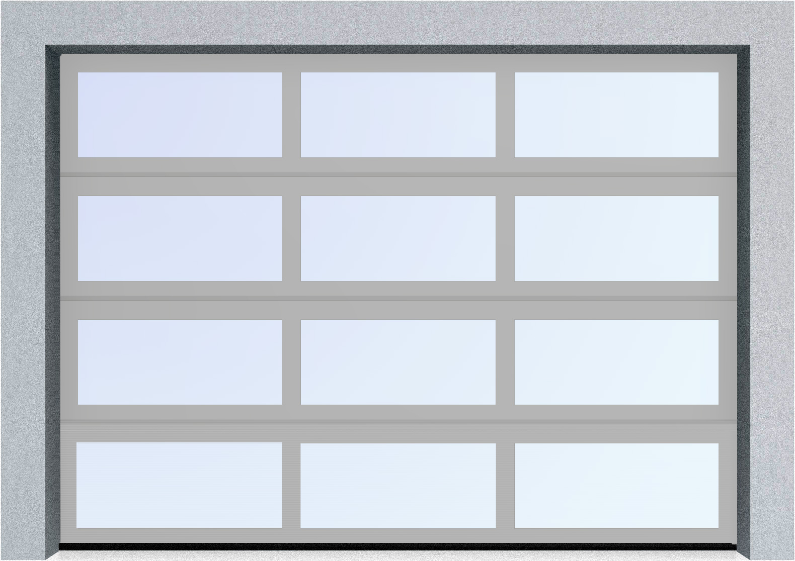  Секционные панорамные ворота серии AluTrend (АЛП) 2375х2500 нижняя панель стандартные цвета, фото 9 