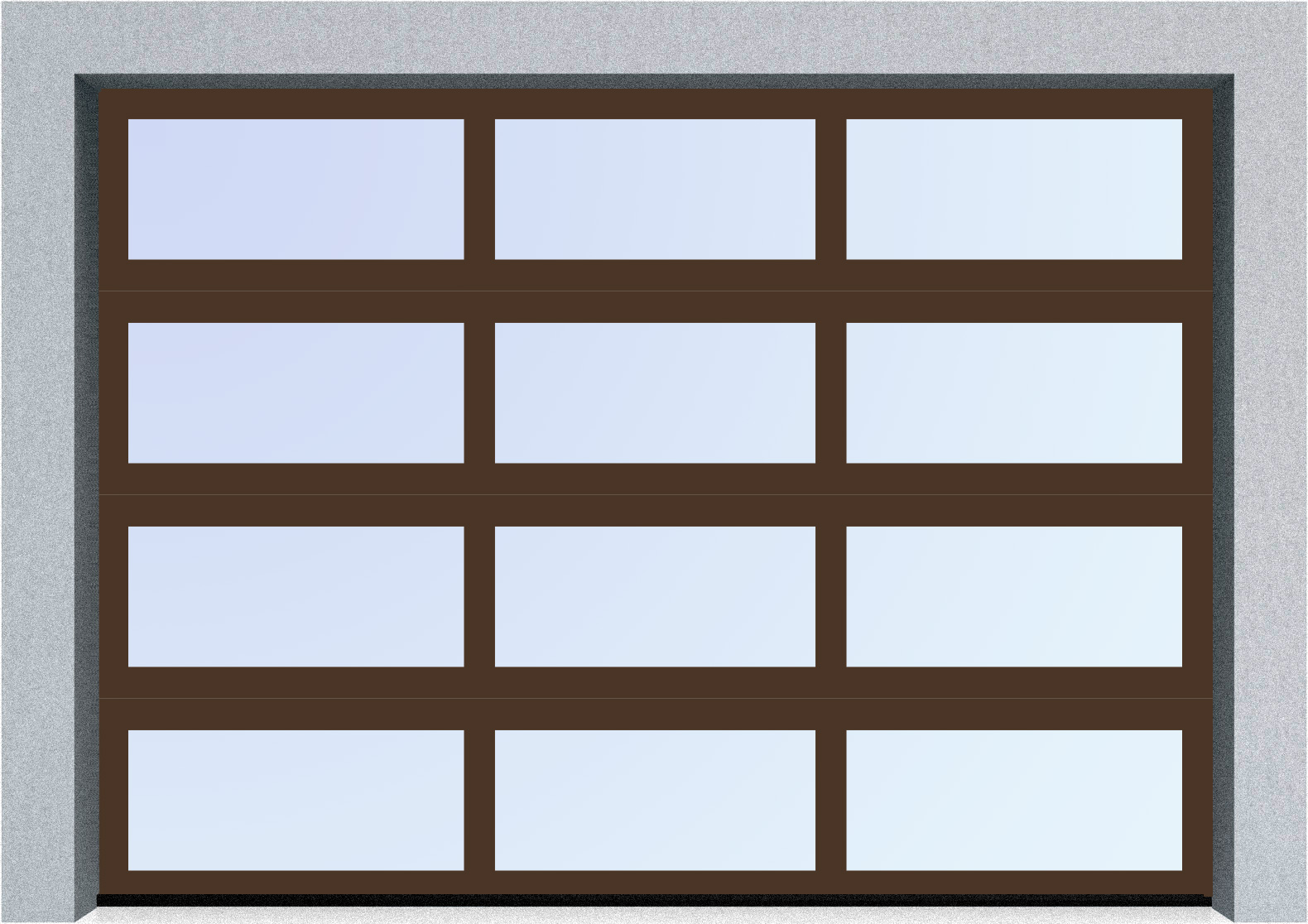  Секционные панорамные ворота серии AluTrend (АЛП) 2875х2125 нижняя панель стандартные цвета, фото 6 
