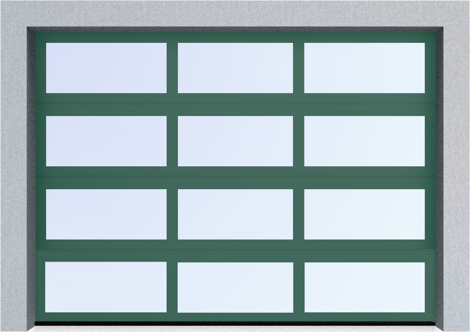  Секционные панорамные ворота серии AluTrend (АЛП) 5000х4500 нижняя панель стандартные цвета, фото 4 